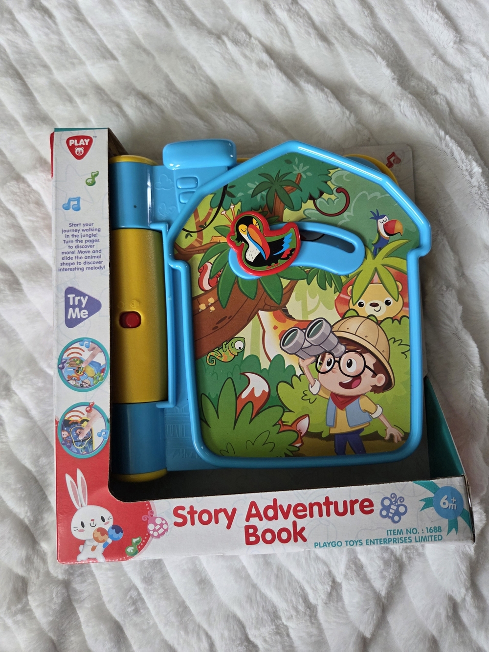 PlayGo Story Adventure Book - Bright Blue Jungle Learning Toy